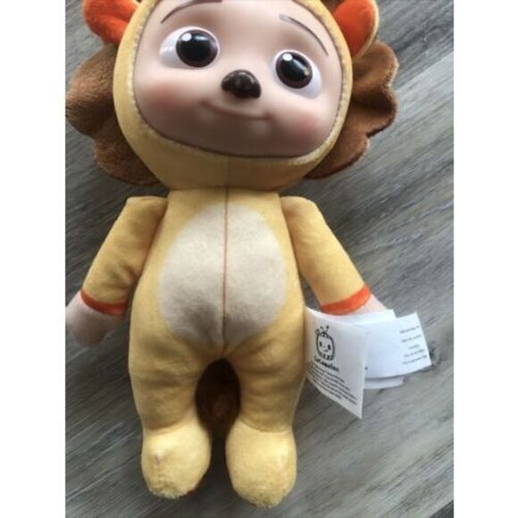 Cocomelon JJ LION Cat 8" Yellow Plush Doll Soft Toy w/ Plastic Face - Picture 4 of 7